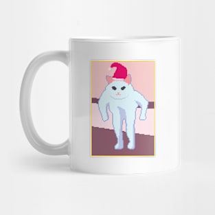 Funny Cat Meme Pixel art Christmas Mug